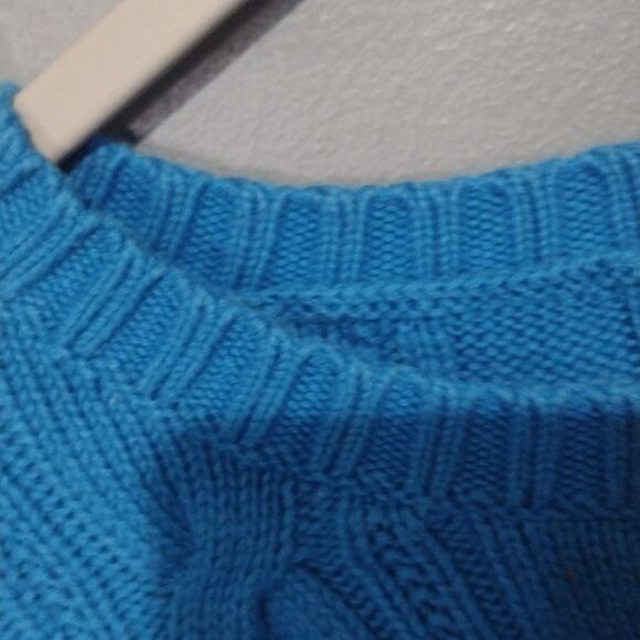 LAND’S End Crew Neck Pull Over Cable Knit Sweater  M - Picture 5 of 7
